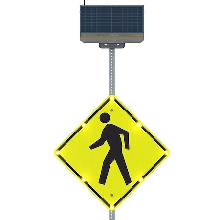 Tapco LEDCrossingSign, Yellow-Green, Solar 600670