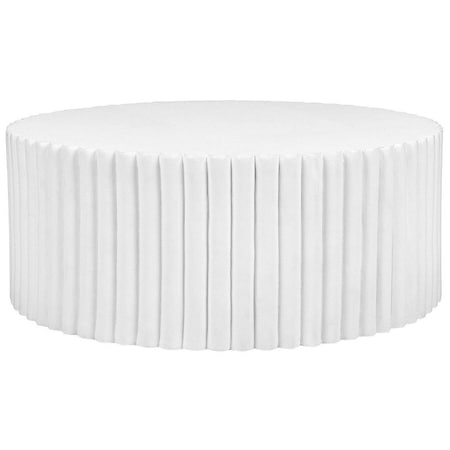 Leisuremod Milena 41 in Round Fluted Fiberstone Coffee Table, 250 lb Capacity, Fully Assembled MCT41W