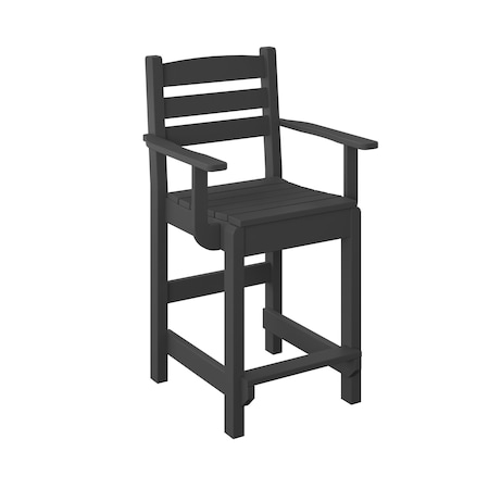 Polybird DINING CAPTAIN CHAIR "COUNTER HEIGHT".        BLACK POLYBIRD P11-C