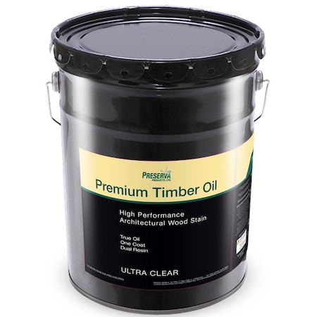 Premium Timber Oil 5 Gal Preserva Products, Ltd. Ultra Clear High Performance Architectural Wood Stain 70501