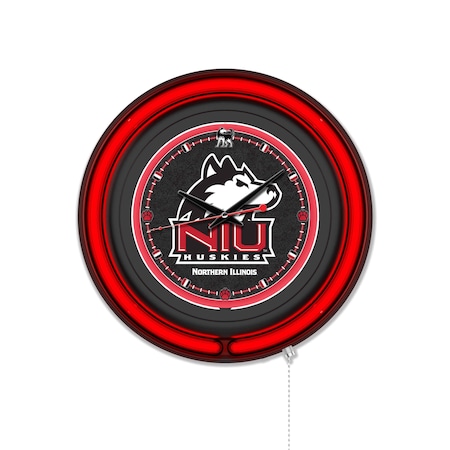 Holland Bar Stool University of Northern Illinois 15 Double Neon Wall Clock Clk15BK