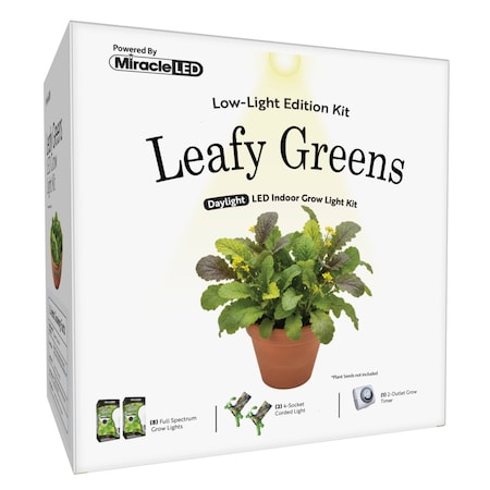 Miracle Led 8W 4KK Low-Light Leafy Greens 4-Socket Grow Light Kits, 2PK 803414