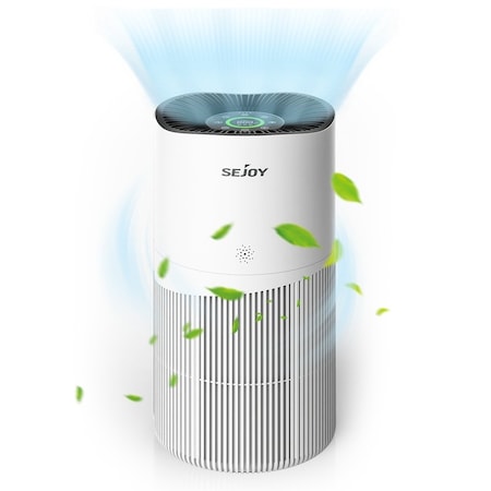 Edendirect 500 Sq.Ft.HEPA Air Purifier White with 4-Speed, Air Quality Indicator, 8H Timer, Child Lock ZR-KQJ-0402-White
