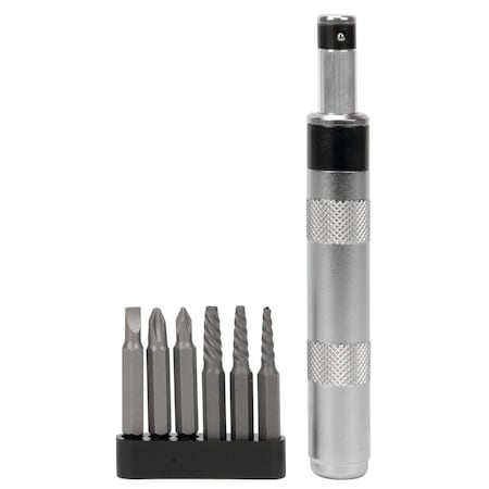 Perform Tool Screwdriver Impact Driver, 3/16" Slotted, No. 1/No. 2 Phillips, No. 1/No. 2/No. 3 Spiral Extractor W2503