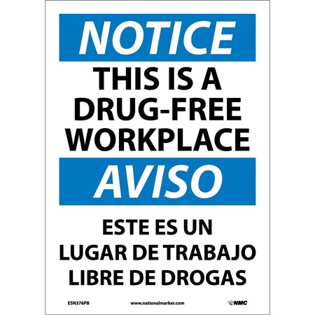 Nmc This Is A Drug-Free Workplace Sign, ESN376PB ESN376PB