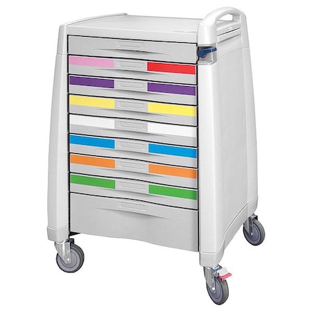 Capsa Healthcare Emergency Cart, 250 lb, Polymer, Assembled AM-EM-STD-PED