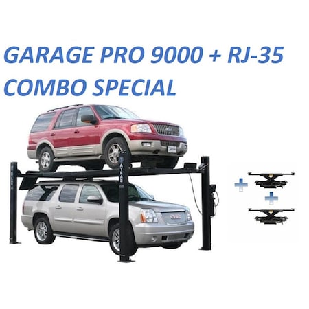 Atlas Automotive Equipment Pro9000 4 Post Lift + Rj35 Sliding Jacks Combo XH-PRO9-COMBO1-FPD