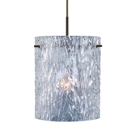 Besa Lighting Besa Tamburo 8 Pendant, Clear Stone, Bronze Finish, 1x 11W LED 1JT-400600-LED-BR