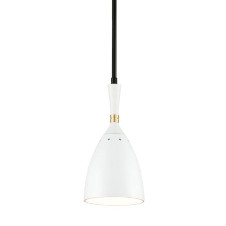 Corbett Lighting Utopia 1 Light Pendant 6 In. Black Brass Off White Shades 281-41