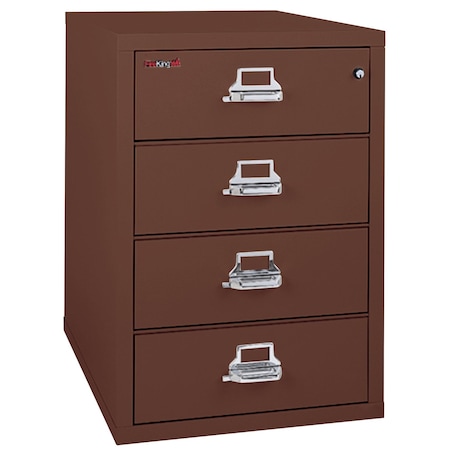 Fireking 4 Drawer, 1 Hr Fire, Vertical, 25" wide for Card Check & Notes Brown 4-2536-CBR