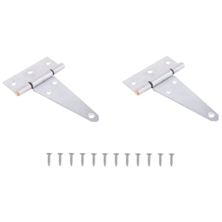Prosource T-Hinge, Galvanized Steel, Galvanized Brass Pin, Fixed Pin, 180 deg Range of Motion, 46 Pair lb HTH-G04-C2PS