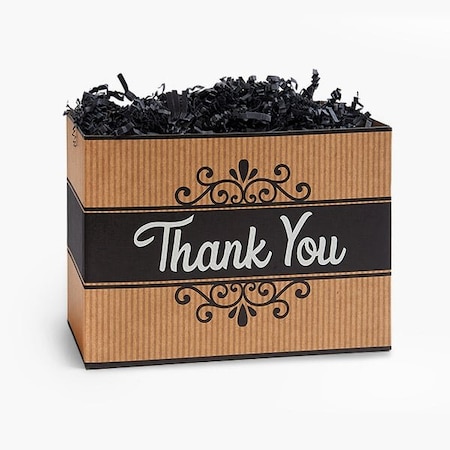 Nashville Wraps Thank You Kraft Stripes Basket Box, Large 10.25x6x7.5, 6PK TYKL