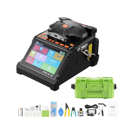 Vevor Fiber Fusion Optic Splicer 6 Motors Core & Clad Alignment 5 in LCD Screen ALK-T8