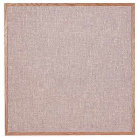 Aarco Designer Fabric Bulletin Board w/ an Oak Frame, Frame: Clear Lacquer, Board: Quartz 48''Hx48''W OF4848005