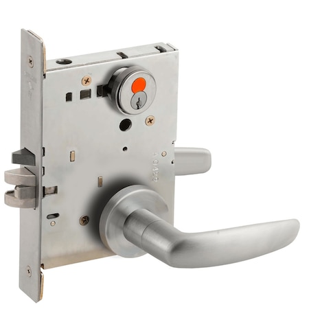 Schlage Grade 1 Classroom Mortise Lock, FSIC With Construction Core, 07 Lever, A Rose, Satin Chrome L9070T 07A 626