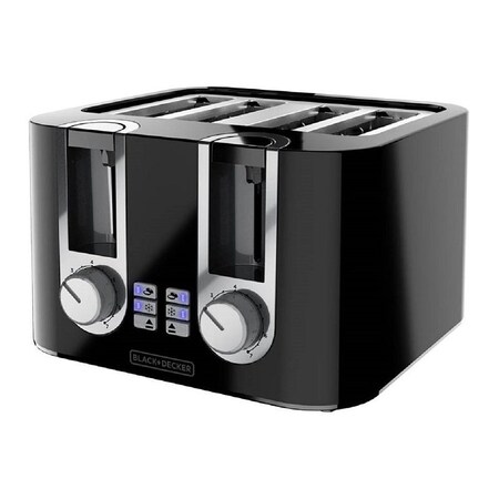 Black & Decker Toaster, 850 W, 4 -Slice, 7, Black TR0045B