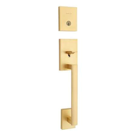 Kwikset Single Cylinder San Clemente Exterior Handleset with SmartKey with 6AL Latch and STRKP Strike 818SCELIP-4S.STRKP