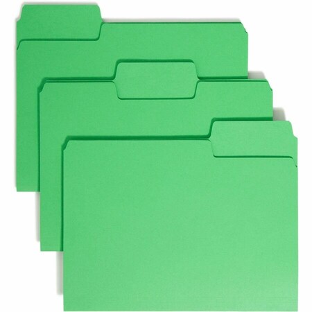 Smead Pressboard Folder Big Tab, Green, PK100 11985