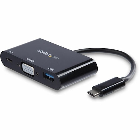 Startech.Com USB-C VGA Multiport Adapter - USB 3.0 Port - 60W PD - USB Type-C to VGA - USB C Laptop Travel CDP2VGAUACP