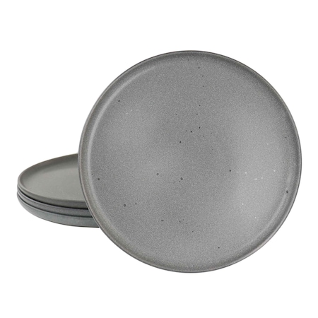 Our Table Landon 4 Piece 8.4 Inch Round Stoneware Salad Plate Set in Truffle 133170.04