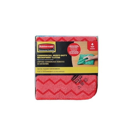 Rubbermaid Cloth, 16 in L, 16 in W, Microfiber, Multi-Color 2190707