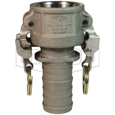 Dixon EZ Boss-Lock Type-C Cam and Groove Coupler, 1-1/2 in Nominal, Female Coupler x Hose Shank End Style HAC150EZ
