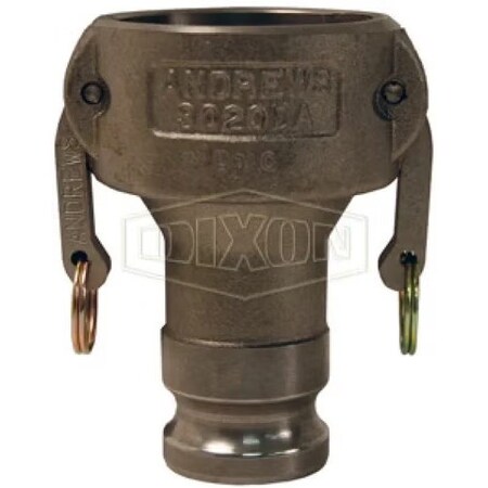 Dixon Type DA Cam and Groove Reducing Coupler, 2 x 3 in Nominal, Coupler x Adapter End Style, Malleable Ir 3020-DA-MI