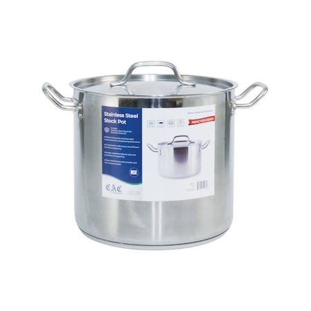 Cac Foodservice CAC Stainless Stock Pot Stainless Steel With Lid 16QT STKP-16
