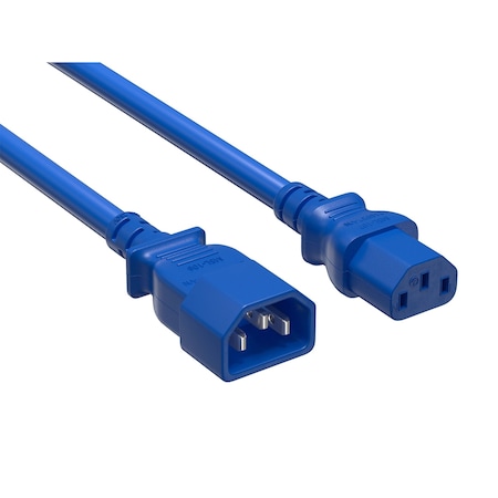 Sanoxy 6ft 14 AWG Computer Power Extension Cord IEC320 C13 to IEC320 C14, Blue SNX-CBL-LDR-PW152-2206