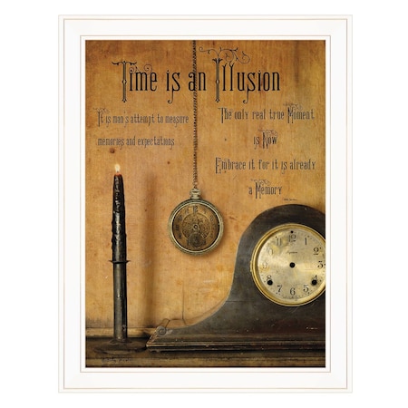 Homeroots Time is an Illusion 3 White Framed Print Wall Art 404346