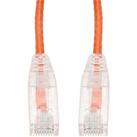 Add-On 2FT ORANGE CAT 6A SLIM PVC ETHERNET CABLE SNAGLESS CLEAR-CLAW RJ-45 M/M ADD-2FSLCAT6A-OE