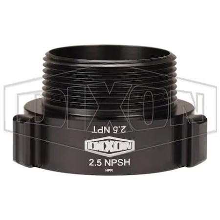 Dixon Style N37 Rocker Lug Hydrant Adapter, 2-1/2 in, FNPSH x MNPT, Aluminum, Hardcoat Anodized N37-25S25T