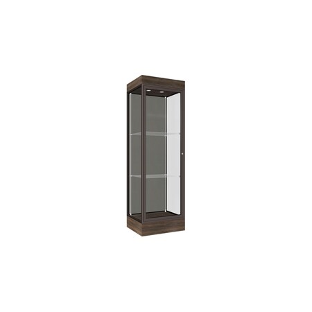 Ghent 76''H x 24''W x 20''D Edge Display Case 6'' Base w/ Slate Back & Dark Bronze Frame 91LFSL-BZ-CTK