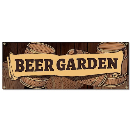 Signmission Beer Garden, 18 Inch, Banner B-30348