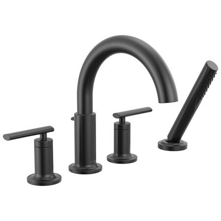 Delta Altado Roman Tub Trim With Hand Shower In Matte Black T4742-BL