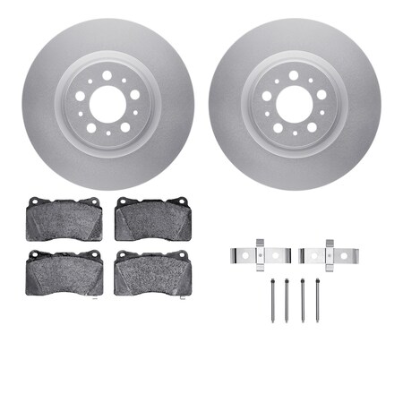 Dynamic Friction Co DFC GEOSPEC Coated Rotors with 5000 Brake Pads - Ceramic and Hardware 4512-27074