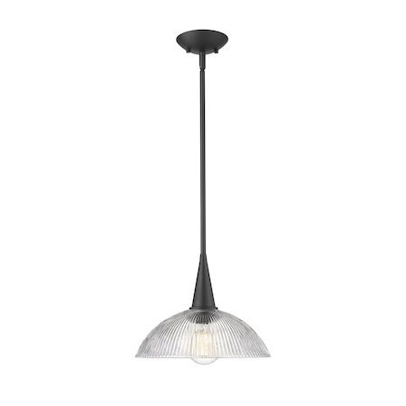 Z-Lite Lunelle Matte Black 1 Light Pendant 3051P12-MB