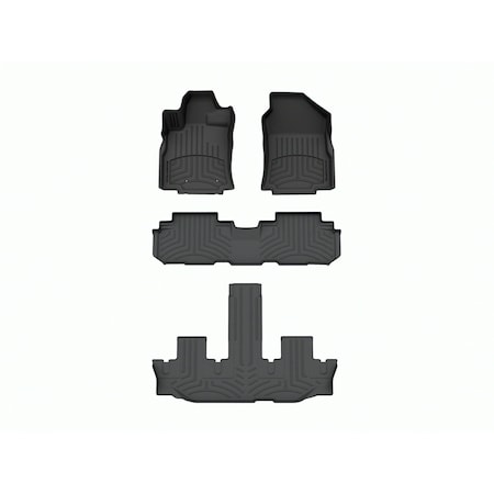 Weathertech Black, Front and Rear and Rear FloorLiner HP 441475-1-2-3IM