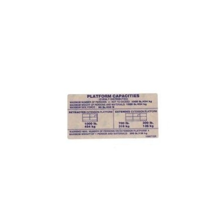 Skyjack REPLACEMENT DECAL, 1000 LB CAP 108671