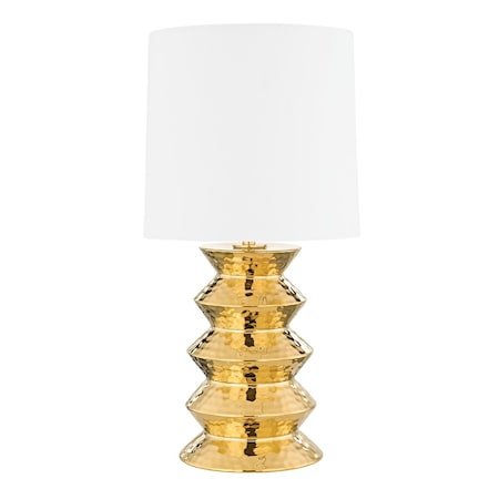Mitzi Zoe 1 Light Table Lamp 25 In. Aged Brass Ceramic Gold HL617201B-AGB/CGD