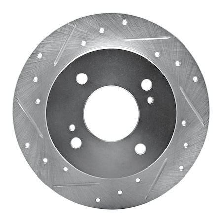 Dynamic Friction Co DFC Brake Rotor - Drilled and Slotted - Silver 631-67029L