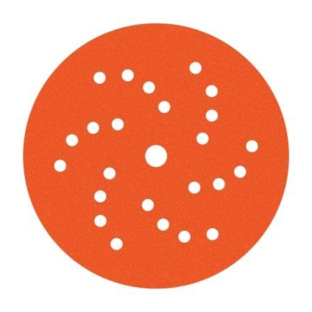 Dynabrade Hook and Loop Disc, 6", Vac, 180G, 6" Dia, Multi-Hole, Aluminum Oxide, 180 Grit, Coated Type 91567