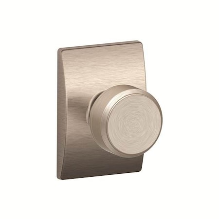 Schlage Residential Bowery Knob with Century Rose Interior Active Trim with 12326 Latch and 10269 Strikes Satin F59BWE619CEN
