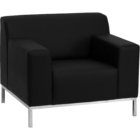 Flash Furniture Hercules Definity Chair, Black Back, 36 in W 31" L 29-1/4" H, Track, Leather Seat ZB-DEFINITY-8009-CHAIR-BK-GG