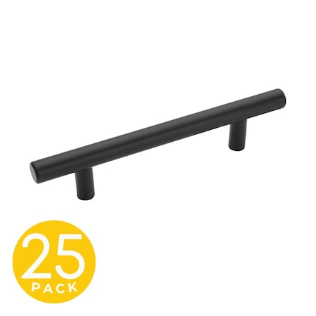 Sapphire T-Bar Style 3-3/4 in. (96 mm) CTC Modern Matte Black Cabinet  Hardware Handle/Pull (25-Pack) SP-HW3-3/4-MB-M-25