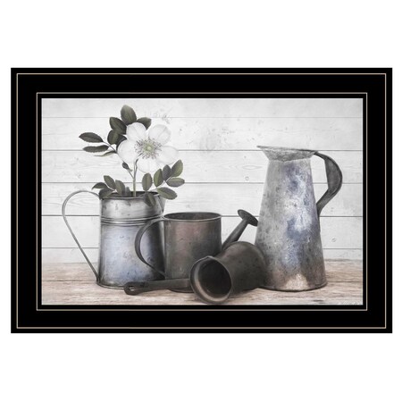 Homeroots Floral Farmhouse II 2 Black Framed Print Wall Art 405571