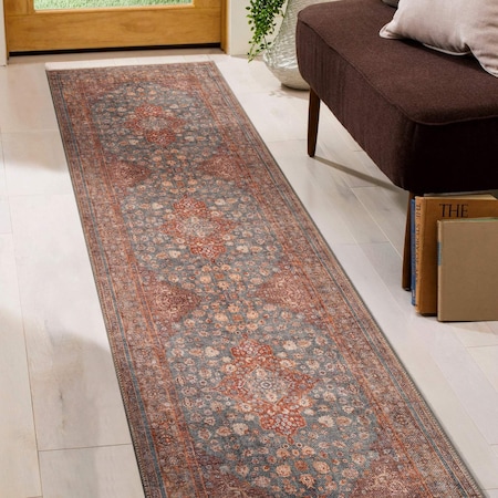 World Rug Gallery Multicolor Boho Rug, Machine Washable, Flat Pile, Easy Maintenance, 2ft 6in x 6ft Runner WR171MULTI26X6