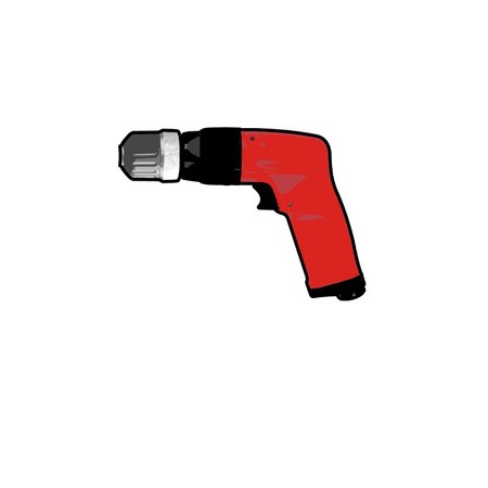 Chicago Pneumatic Pneumatic Drill, 1/2 in Keyless Chuck, 1 hp, 29.8 to 34.8 cfm Air Flow, 90 psi, 8 in OAL 6151580160