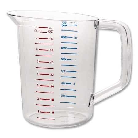 Rubbermaid Commercial Bouncer Measuring Cup, 2qt, Clear FG321700CLR