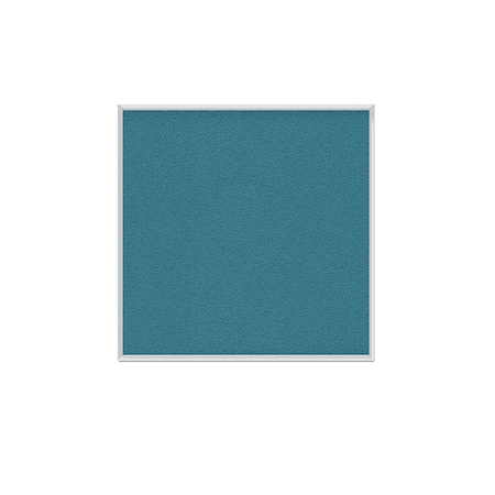 Ghent Fabric Bulletin Board, Satin Aluminum Frame, 4’H x 4'W, Teal AT44F97